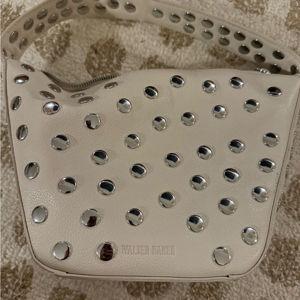 Walter Baker Off-White Studded Shoulder Bag